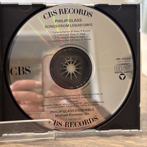 Philip Glass – Songs From Liquid Days CD 1986 Minimalism Laurie Anderson Paul Si - Picture 4 of 5